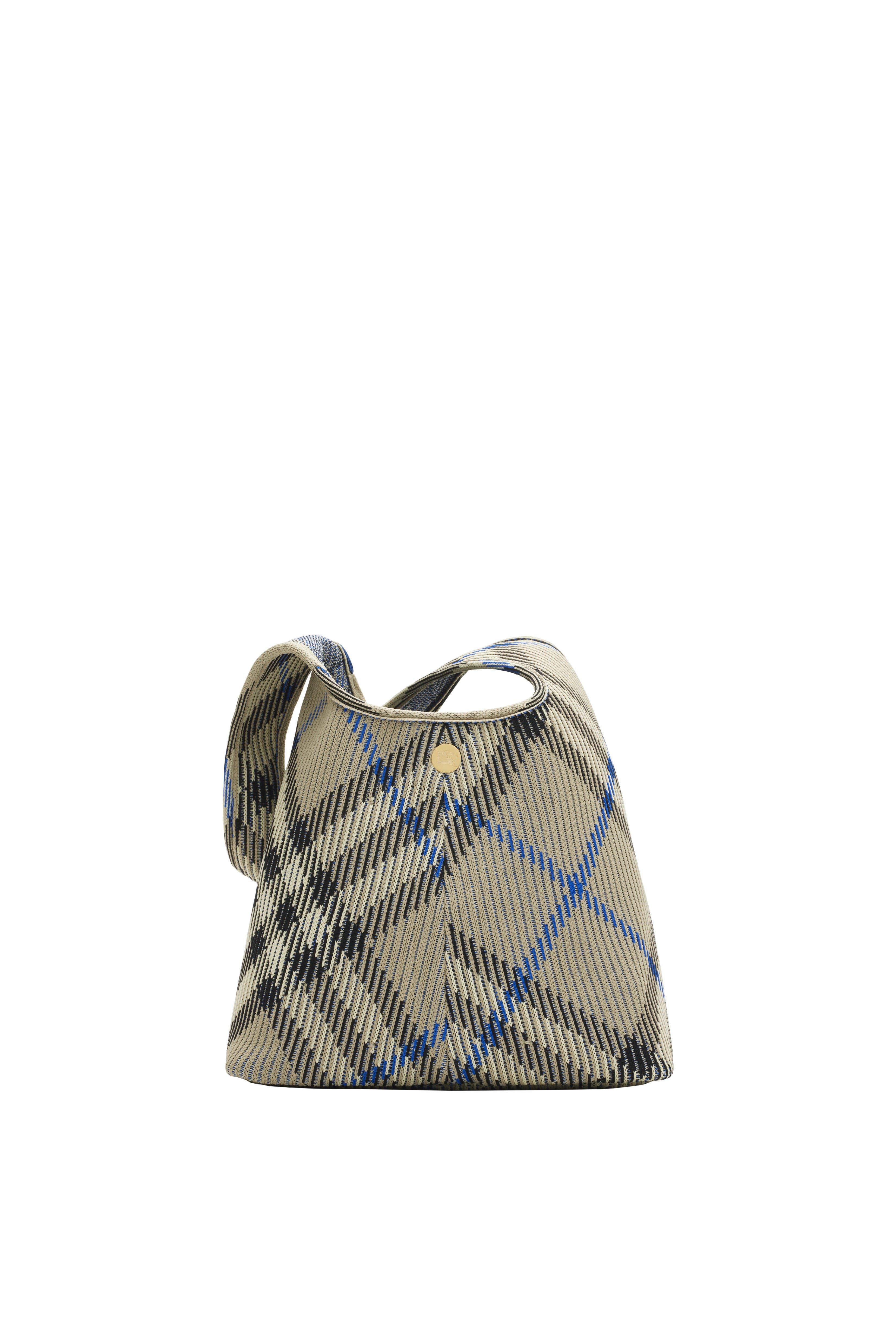 Burberry Small Check Knitted Shoulder Bag, Alternate, color, 