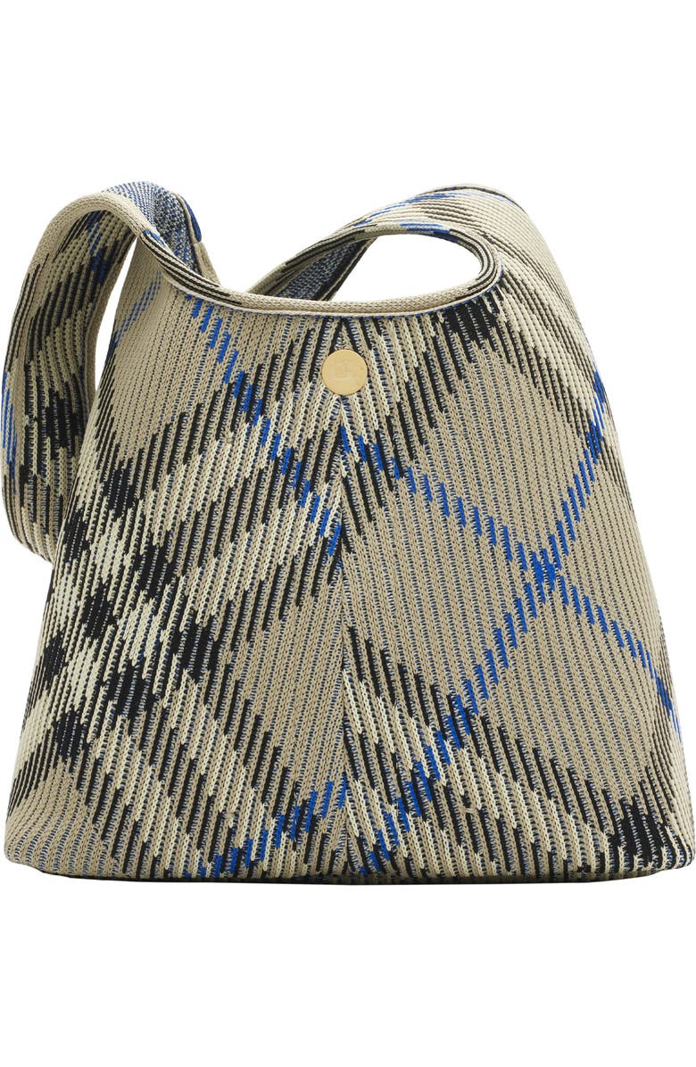 Burberry Small Check Knitted Shoulder Bag, Alternate, color,