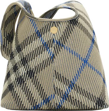 BURBERRY｜ (Small Check Knit Shoulder Bag (8104389)) Burberry Small Check Knit Shoulder Bag | Neiman Marcus