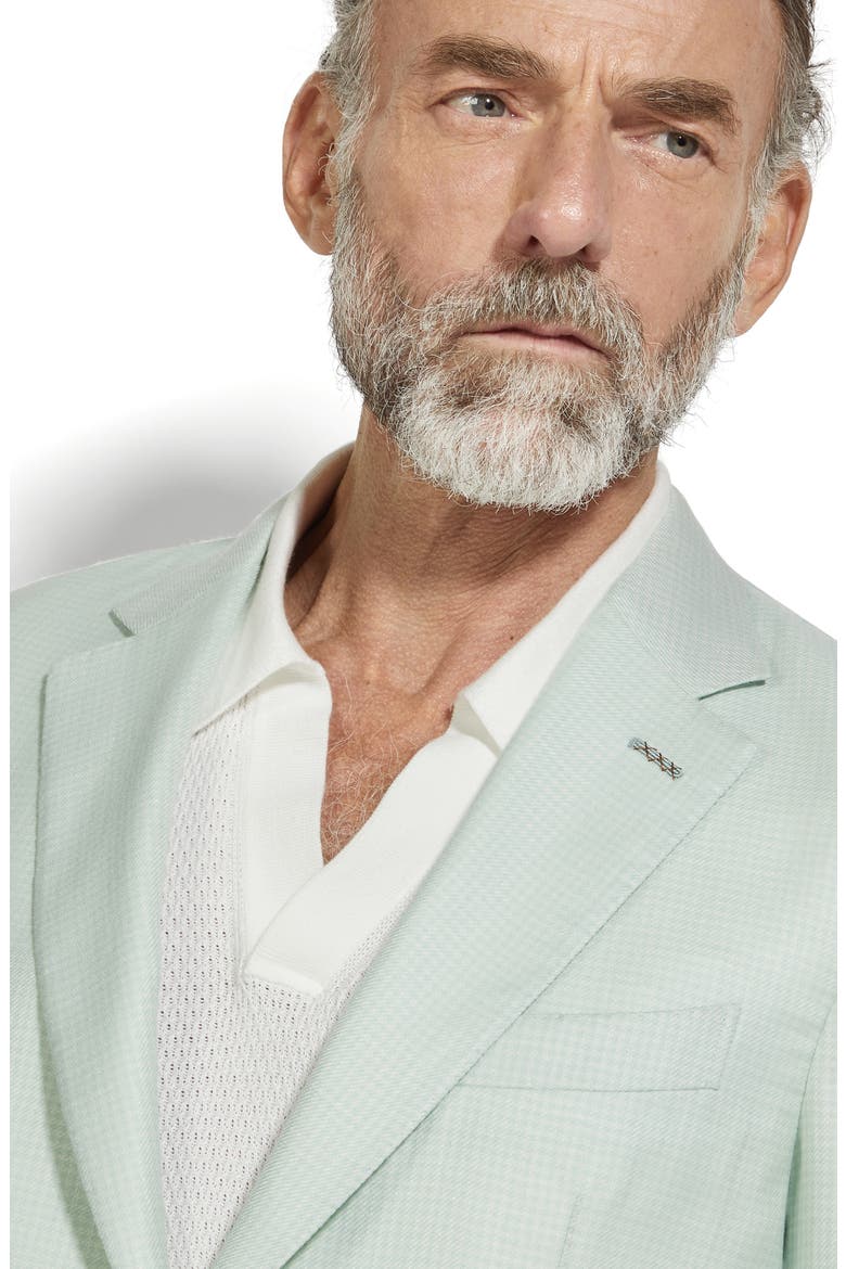Check Cashmere, Silk & Linen Sport Coat, Alternate, color, AQUA GREEN