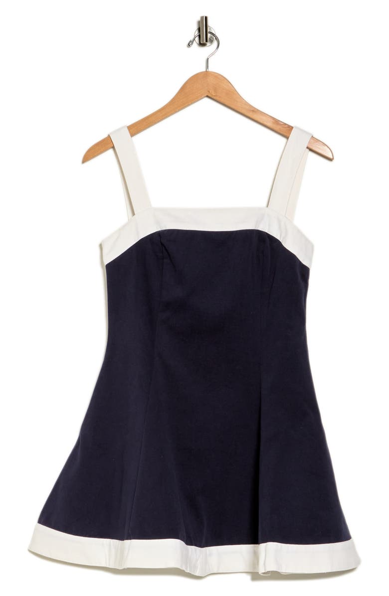 LUMIERE Contrast Trim Cotton Minidress, Alternate, color,