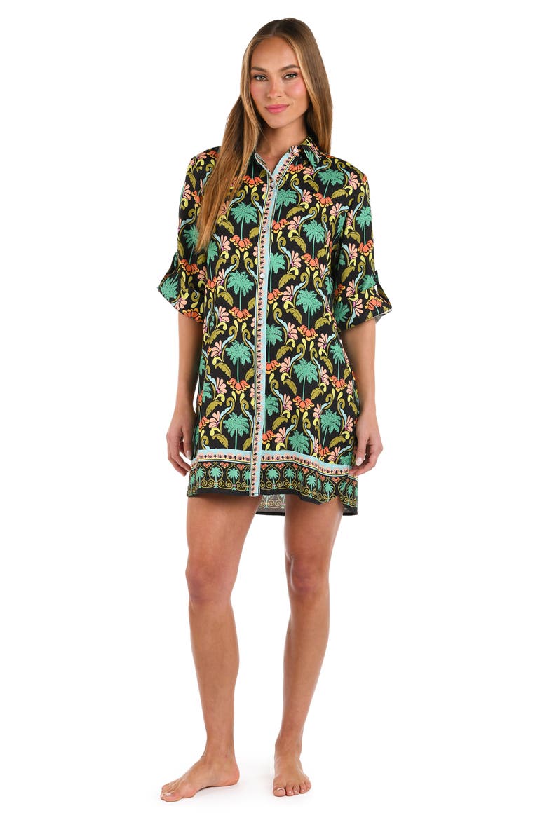 Mirage Resort Cover-Up Tunic, Alternate, color, BLACK MULTI