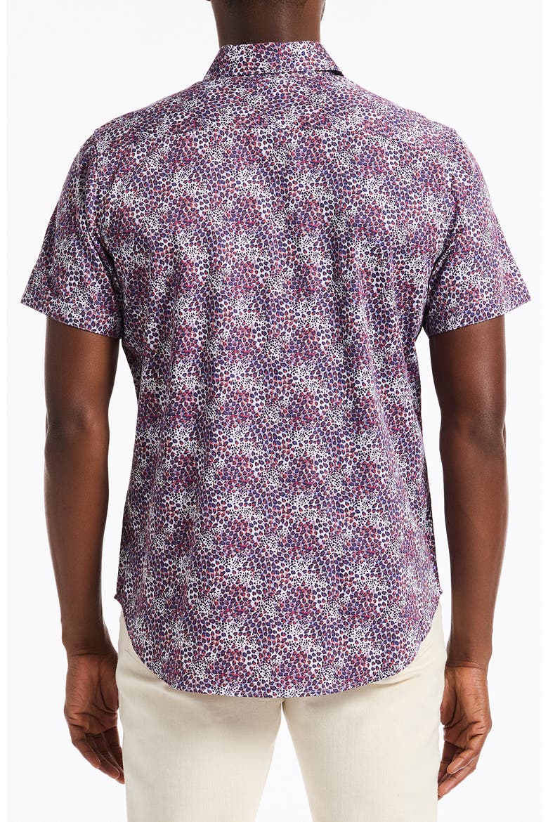 Fermont Short Sleeve Cotton Dress Shirt, Alternate, color, BLUE MULTI