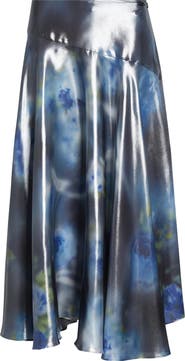 DIESEL® O-Zulie-S2 Foiled Georgette Midi Skirt