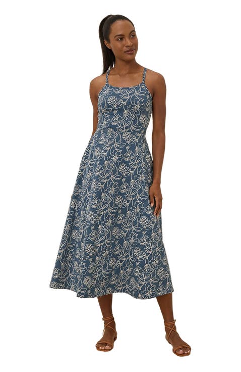 Organic Cotton Fit & Flare Midi Dress
