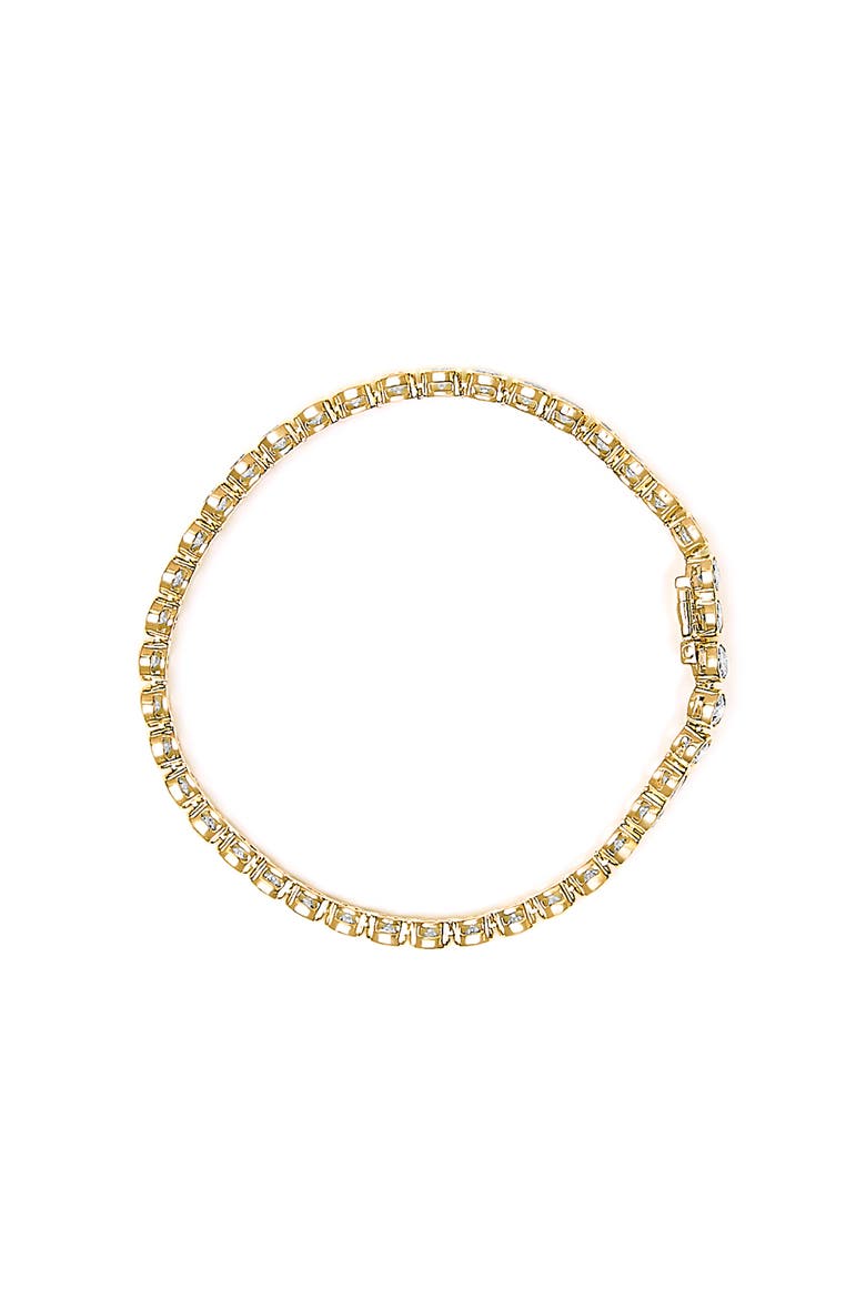 10K Yellow Gold 8.0 Cttw Bezel Set Round Diamond Tennis Bracelet, Alternate, color, Yellow Gold