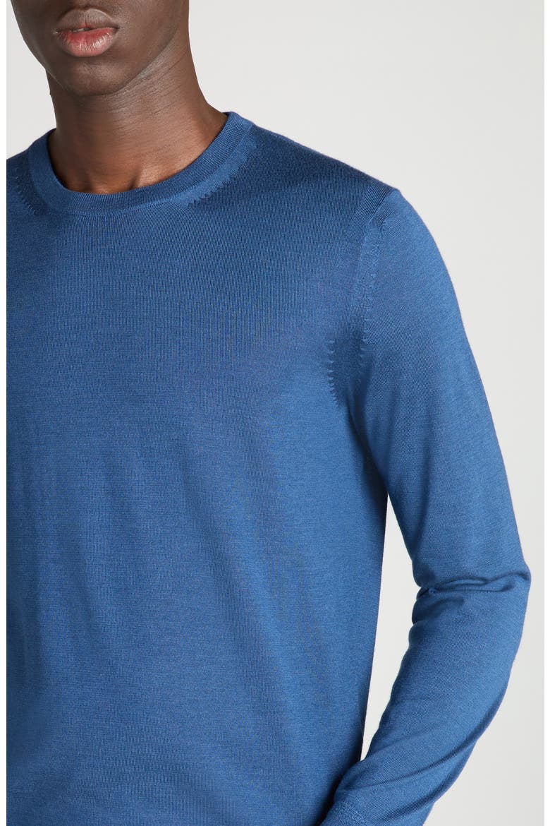 Fine Gauge Cashmere & Silk Crewneck Sweater, Alternate, color, HB585 BRIGHT INDIGO