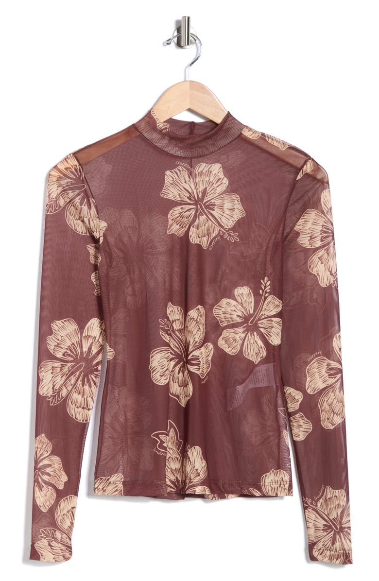 DRESS TO Second Skin Long Sleeve Mock Neck Top, Main, color, Grumari