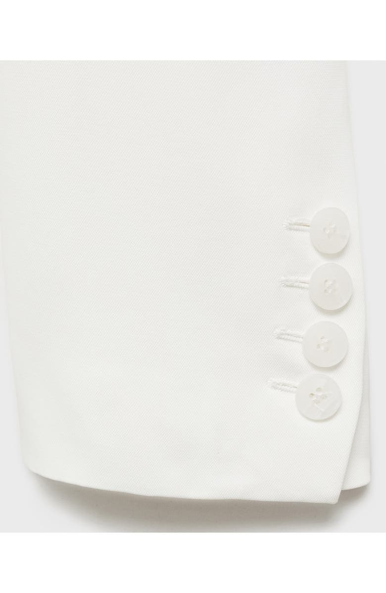 MANGO Straight Button Suit Blazer, Alternate, color, White