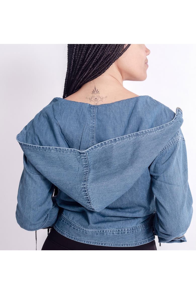 Denim Chopper Cropper, Alternate, color, Denim