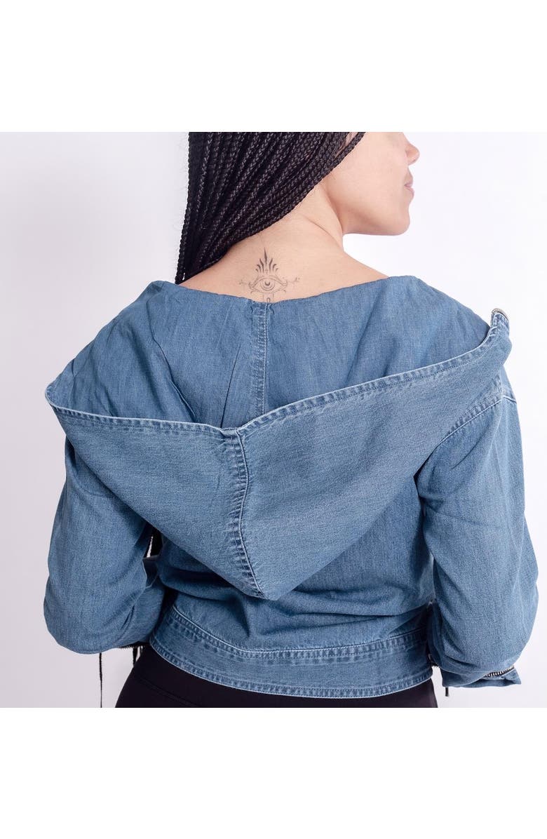 LAS Loungewear Denim Chopper Cropper, Alternate, color, Denim