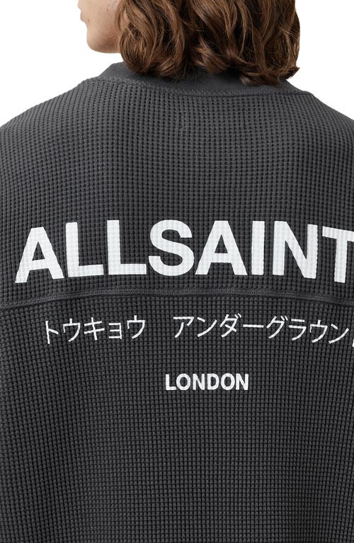 Allsaints Crypt Waffle Knit Long Sleeve Cotton Graphic T-shirt