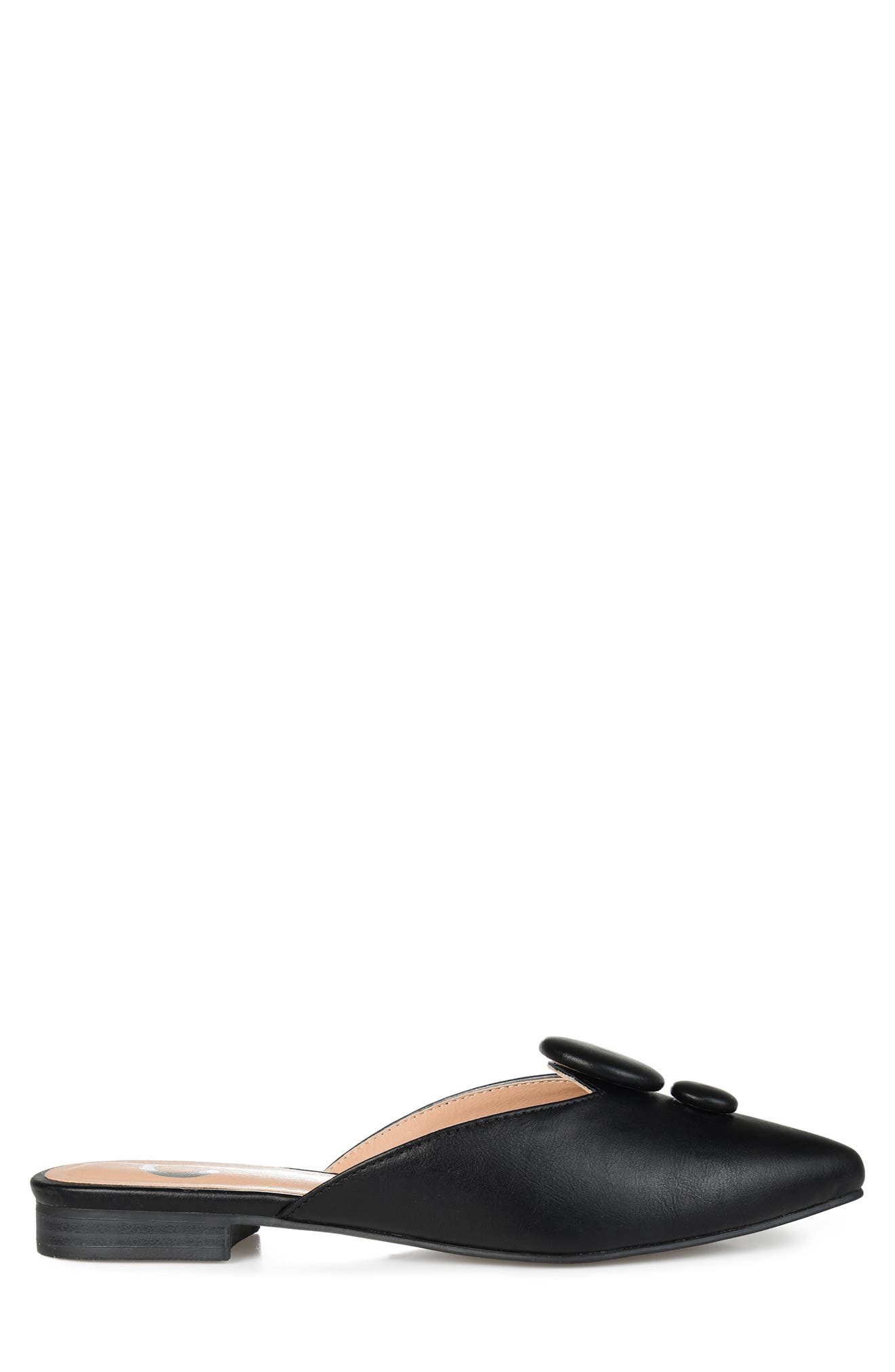 Journee Collection Mallorie Almond Toe Mule, Alternate, color, Black