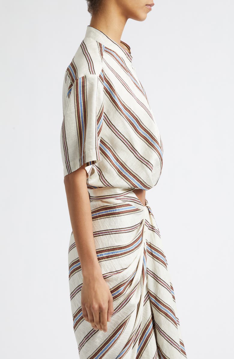A.L.C. Leonor Stripe Linen Blend Shirt, Alternate, color, Panna Multi