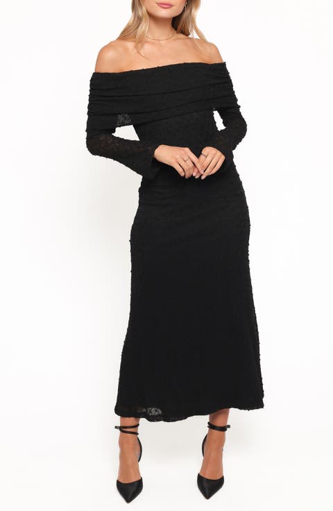 Wilma Off the Shoulder Long Sleeve Maxi Dress