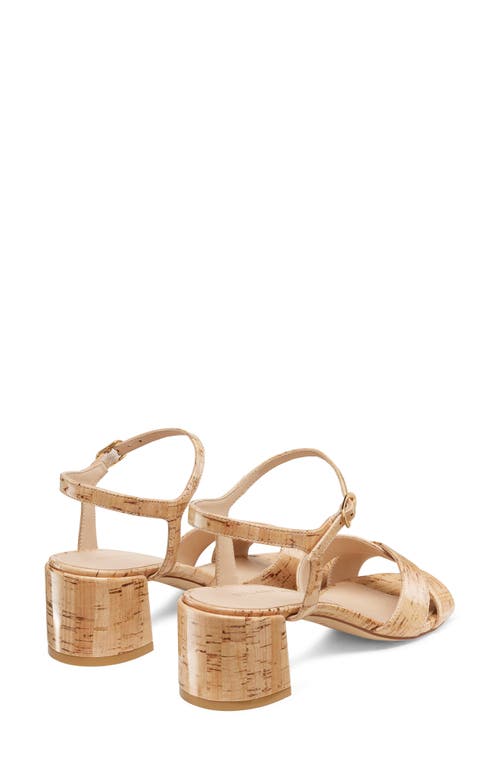 Stuart Weitzman Dayna Cork Crisscross Ankle-strap Sandals In Natural.