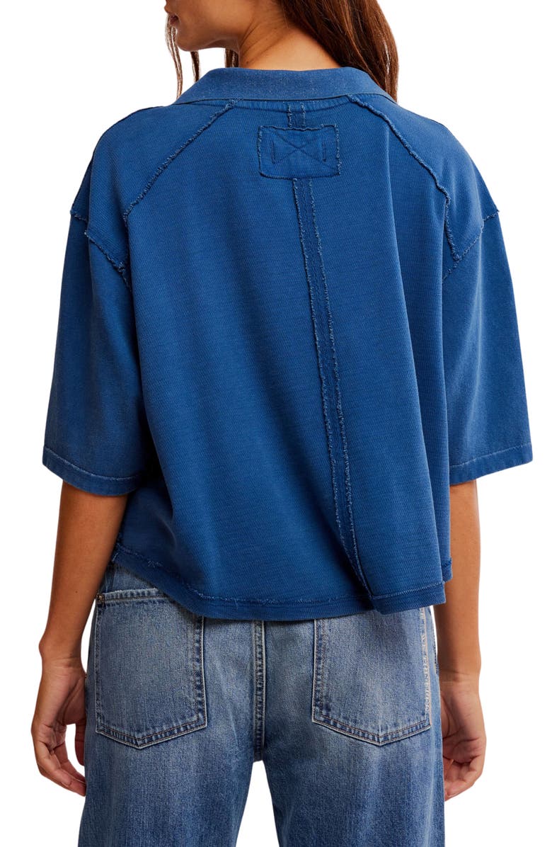 Free People Denmark Polo Top, Alternate, color, Bellweather Blue