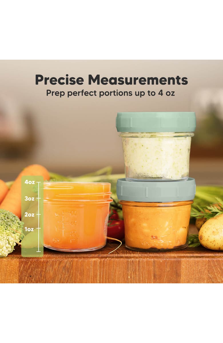 KeaBabies 6-Pack Prep Jars Food Glass Containers, Alternate, color, Sage