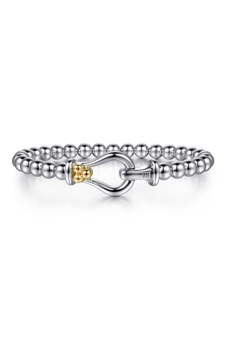 Bujukan Horse Shoe Bangle Bracelet, Main, color, SILVER/ 14K YELLOW GOLD