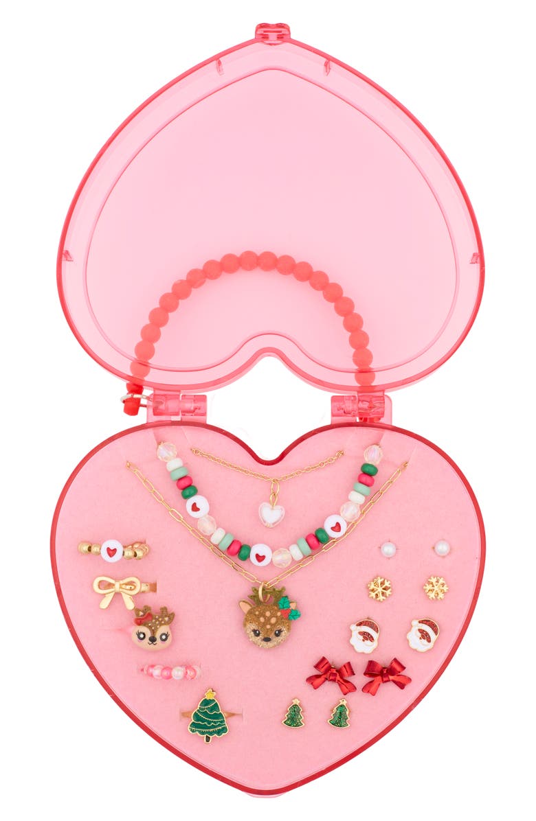 Capelli New York Kids' 13-Piece Assorted Christmas Motif Jewelry Set, Alternate, color, Red Multi