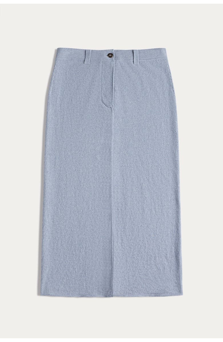 NAKED CASHMERE Venice Denim Cashmere Midi Skirt, Alternate, color, Stonewash