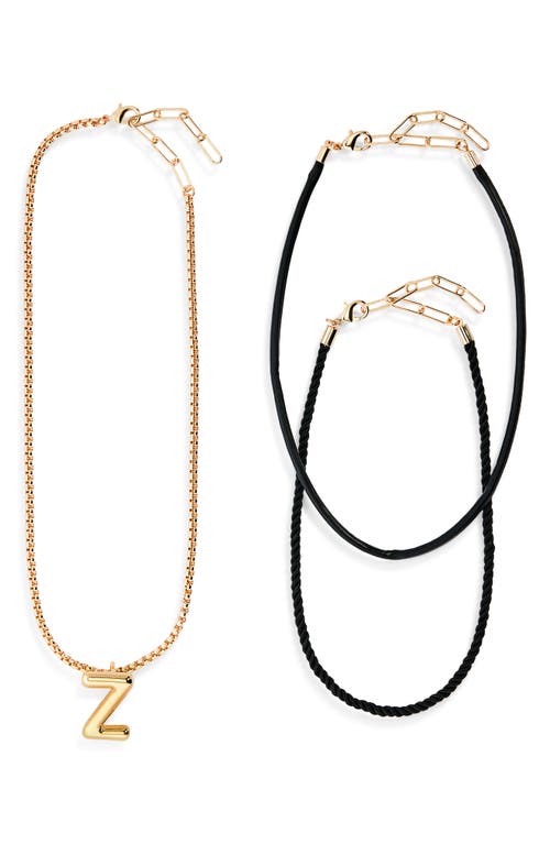 Open Edit Set Of 3 Interchangeable Initial Pendant Necklaces