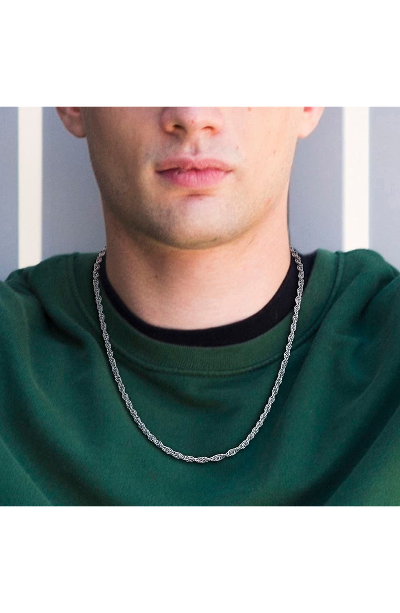 DELMAR Singapore Link Chain Necklace, Alternate, color, Silver