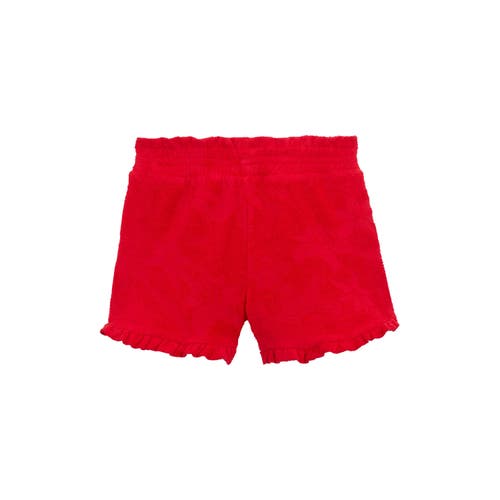 Vilebrequin Kids' Jacquard Flower Power Terry Shorts In Lipstick