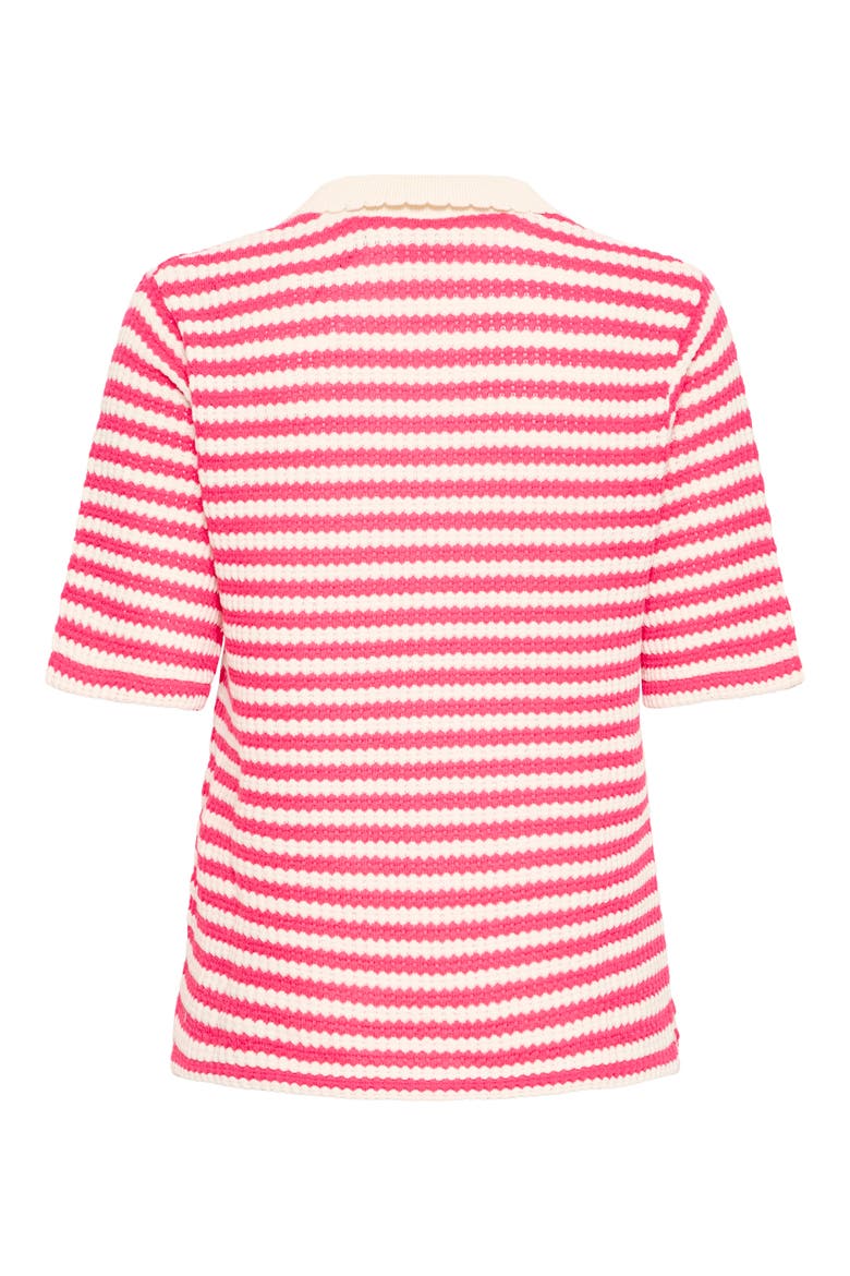 Button Front Knit Shirt, Alternate, color, AZALEA BIRCH STRIPE