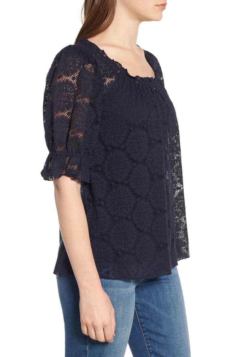 Hinge Puff Sleeve Lace Top, Alternate, color,