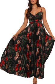 Petal & Pup Naira Floral Pleated Maxi Dress