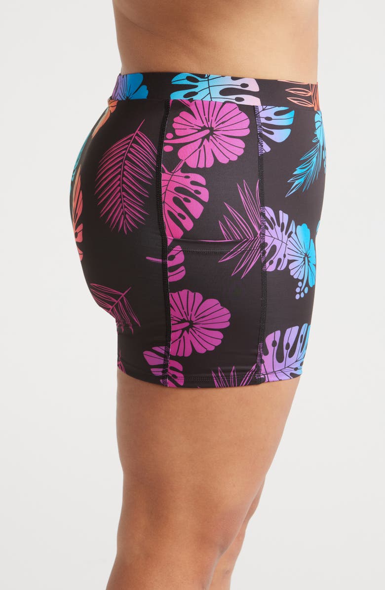 TomboyX 4.5-Inch Swim Shorts, Alternate, color, Tropadelic