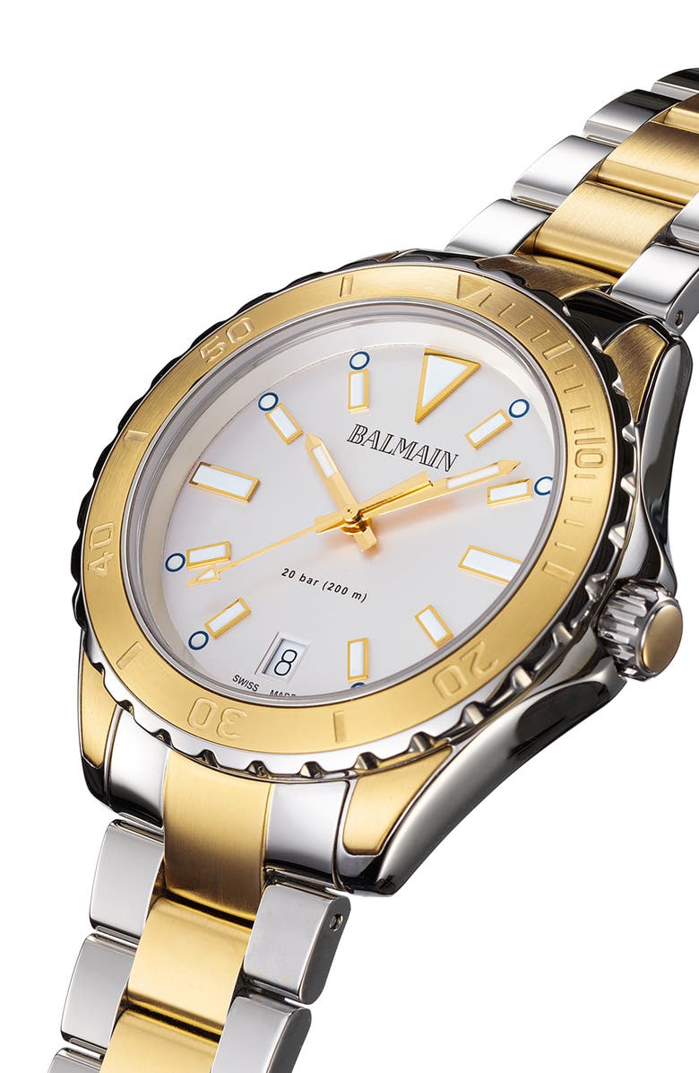 BALMAIN WATCHES Ophrys Dive Two-Tone Bracelet Watch, 38.5mm, Alternate, color, Two Tone