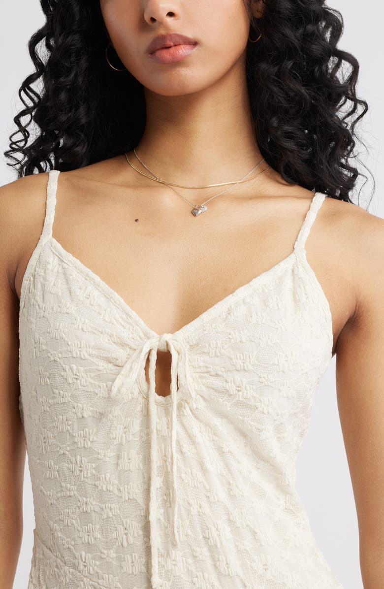 BP. Asymmetric Lace Sleeveless Midi Dress, Alternate, color, Ivory Dove