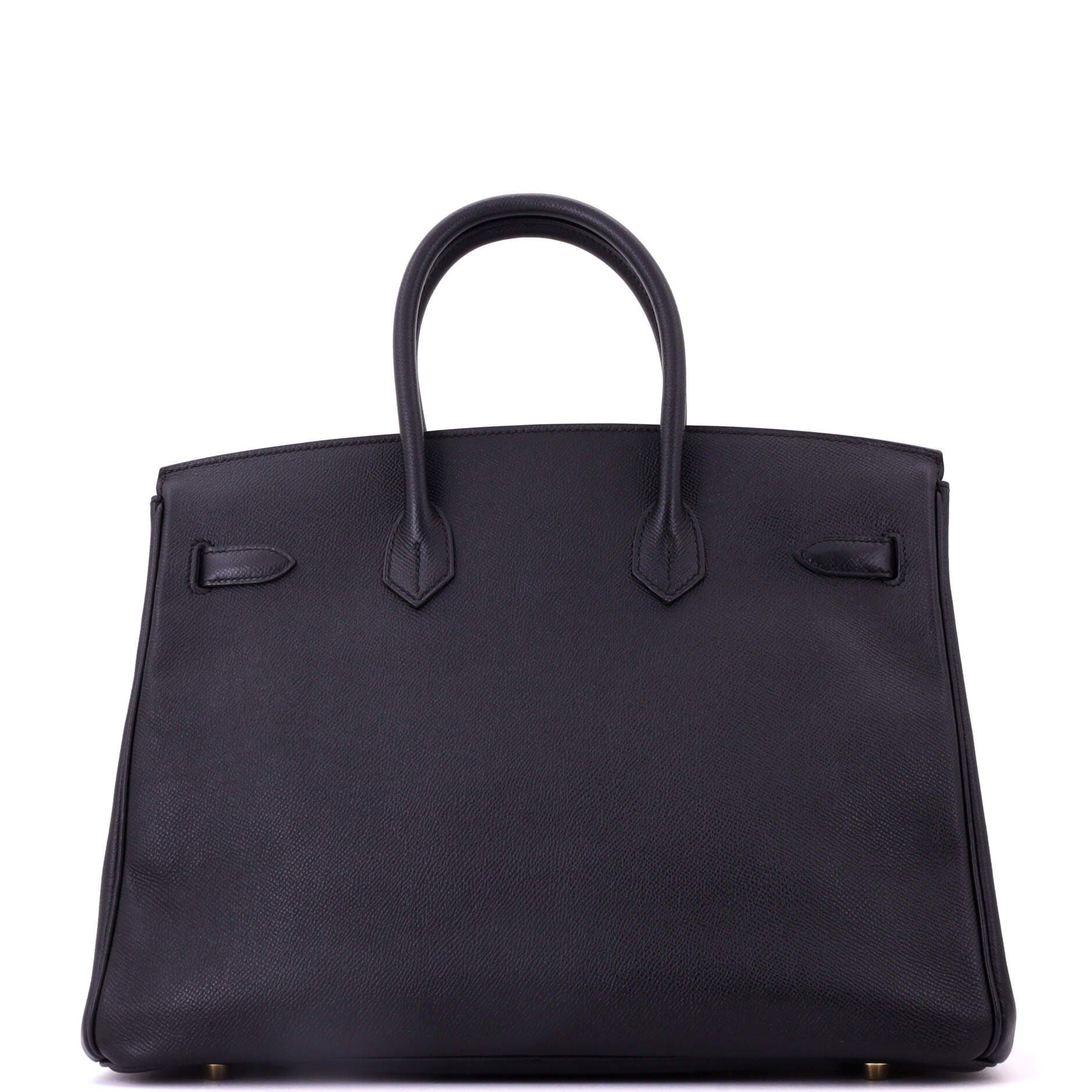 Pre-Owned Hermes Birkin Handbag Black Epsom with Gold Hardware 35, Alternate, color, Noir