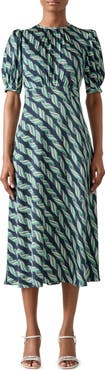 LK Bennett Jem Ribbon Print A-Line Dress