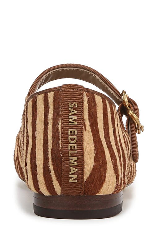 Sam Edelman Michaela Mary Jane Flat Camel Zebra Brahama Hair In Beechwood Multi