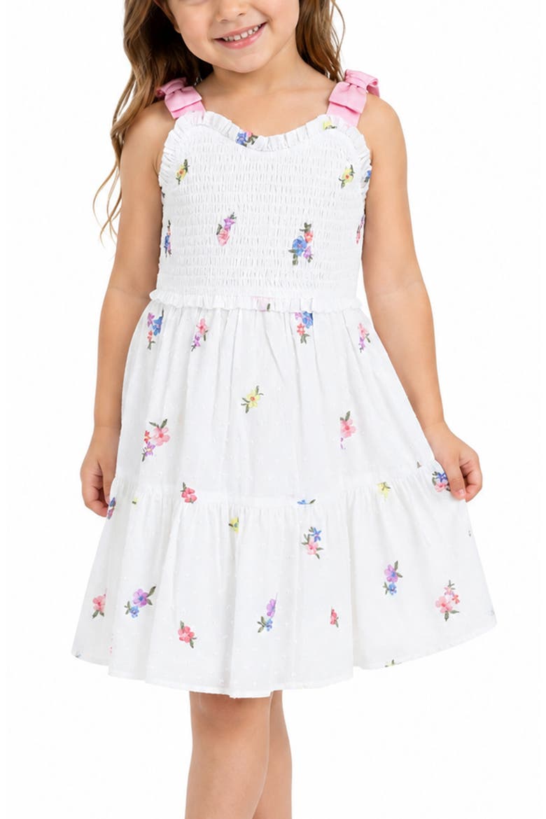 Floral Embroidered Smock Sundress, Alternate, color, IVORY