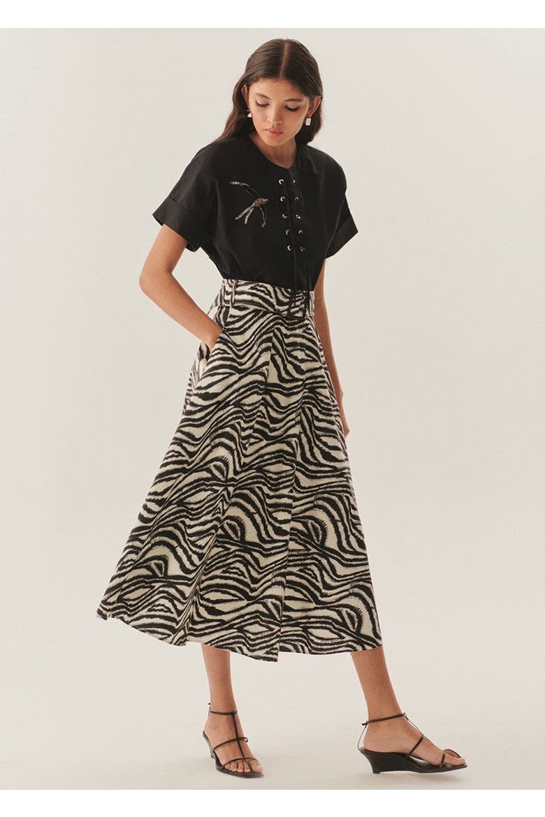 Celeste Cotton Blouse, Alternate, color, BLACK