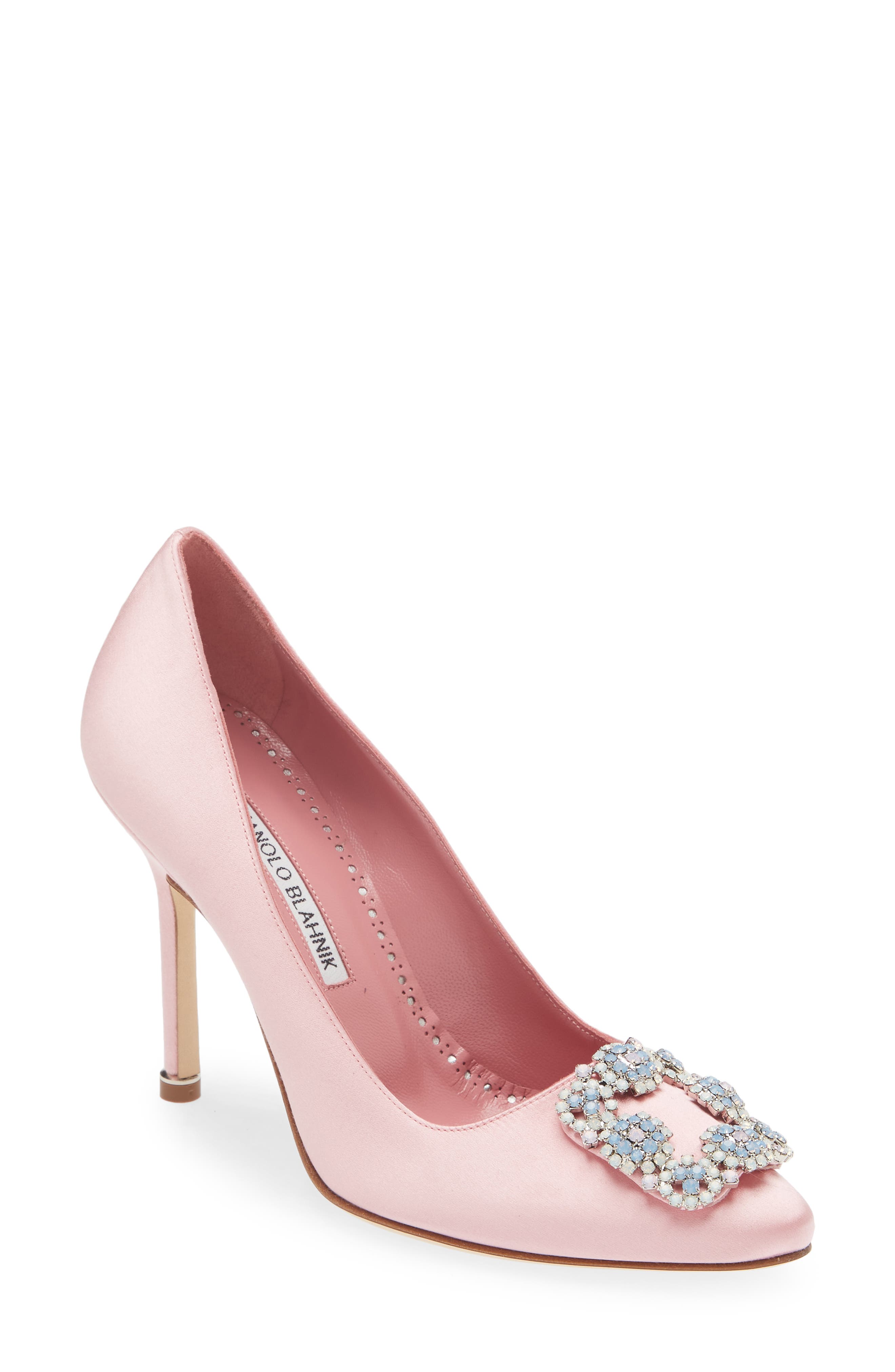 Manolo Blahnik Hangisi Embellished Buckle Pump, Main, color, 