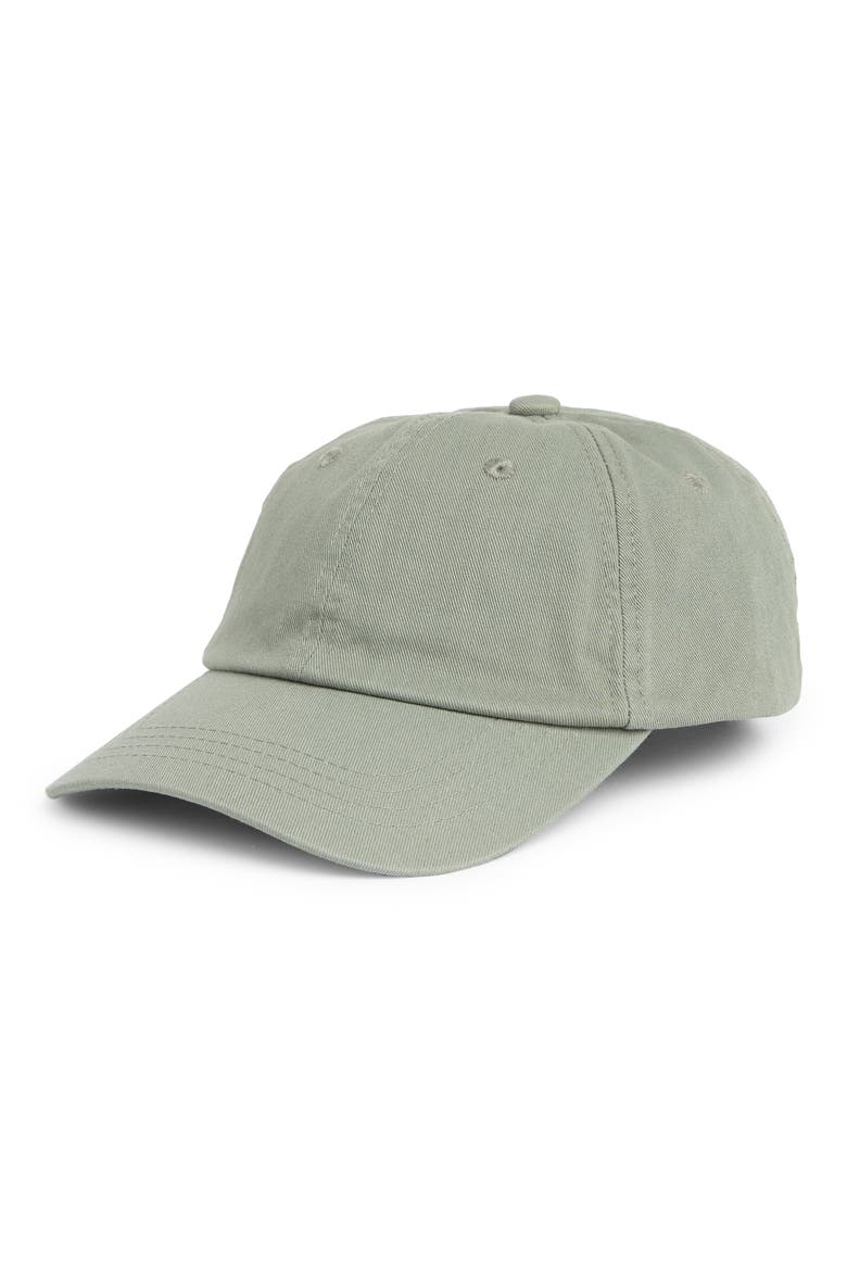 Carliy Logo Cotton Twill Baseball Cap, Main, color, SAGE GREEN