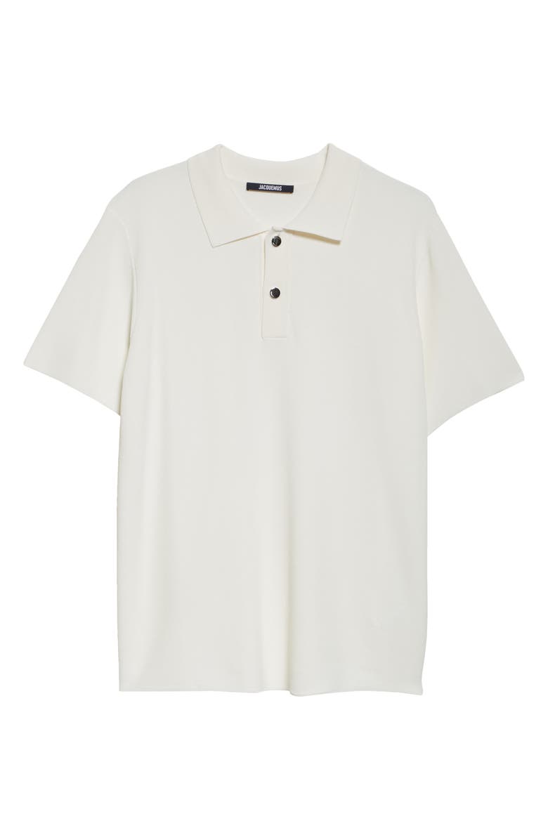 Jacquemus Le Polo Maille Loose Fit Piqué Polo, Alternate, color, Off-White