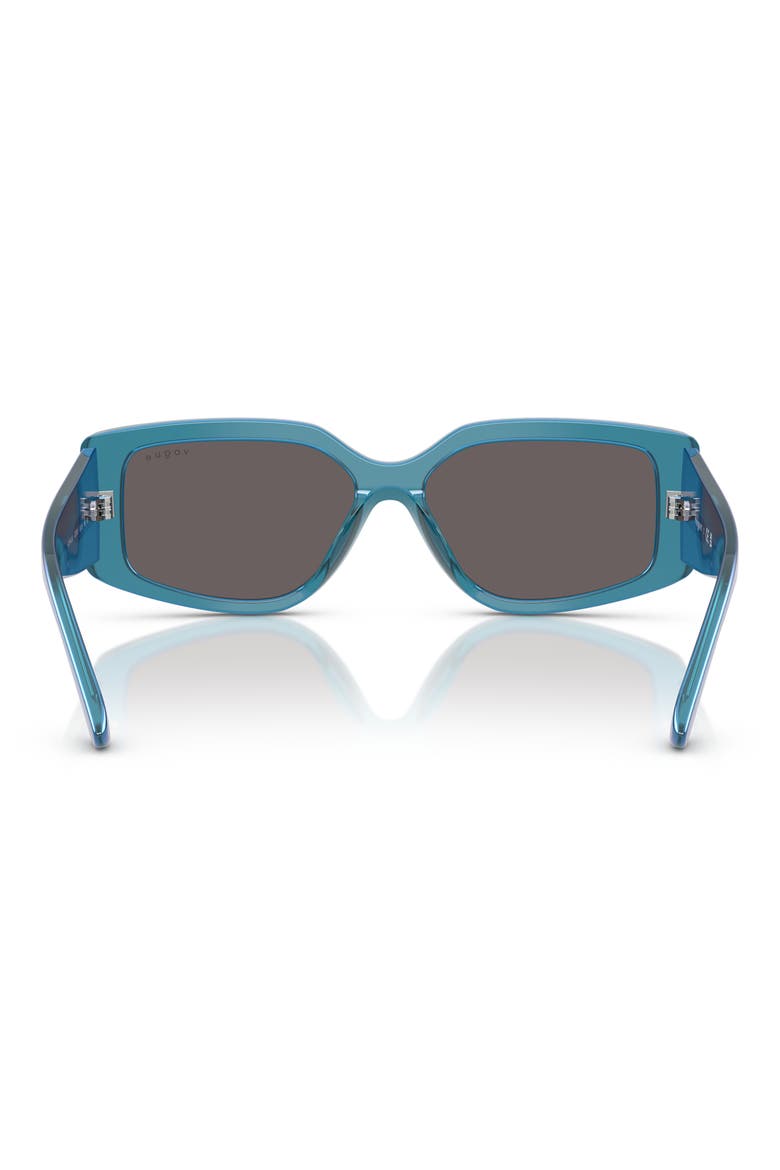 55mm Rectangular Sunglasses, Alternate, color, BLUE