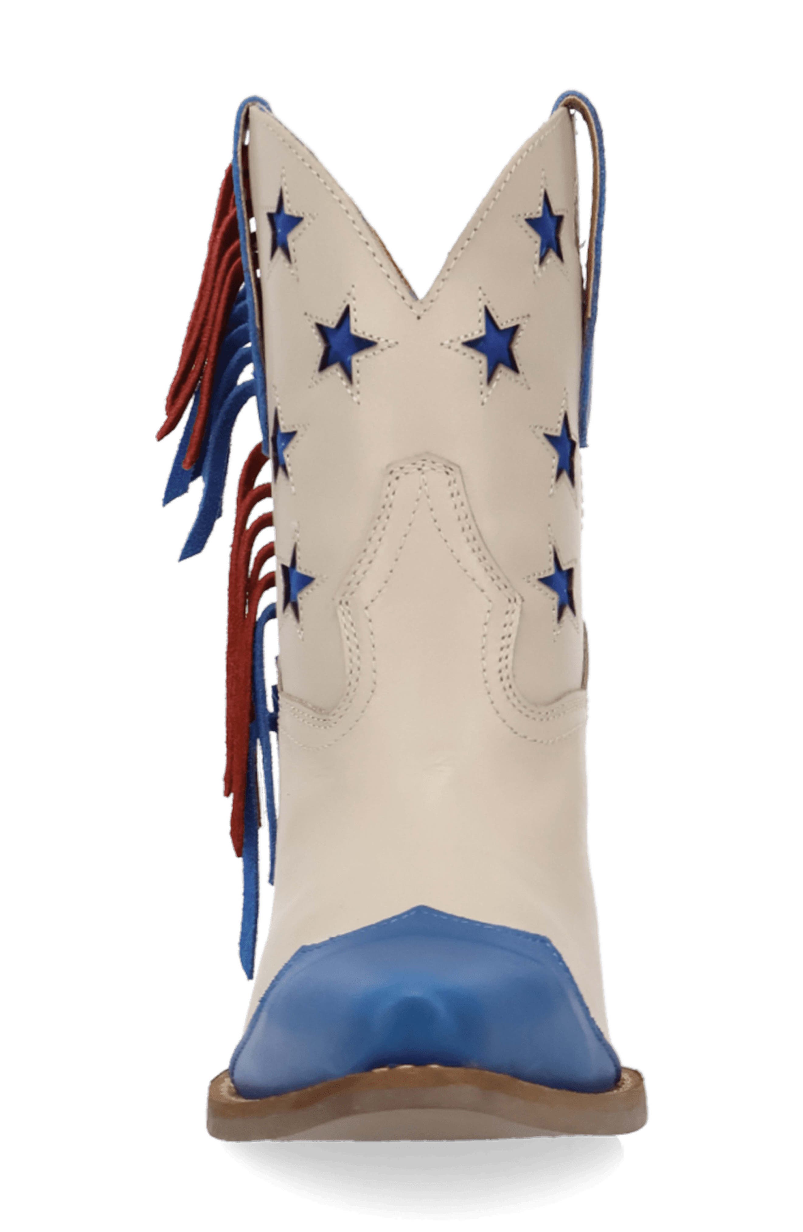 Liberty Fringe Trim Western Boot, Alternate, color, BEIGE MULTI