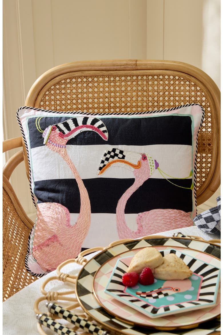 Patience Brewster Flamingo Accent Pillow, Alternate, color, PINK