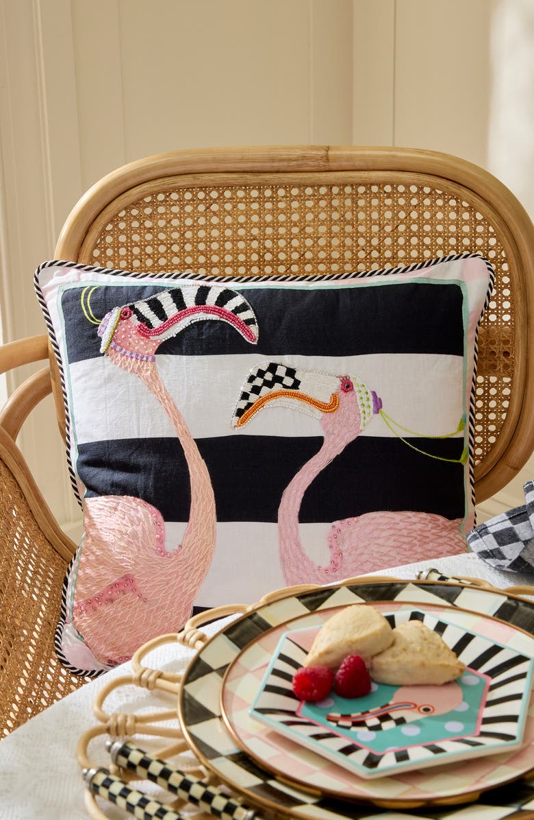 MACKENZIE CHILDS Patience Brewster Flamingo Accent Pillow, Alternate, color, Pink