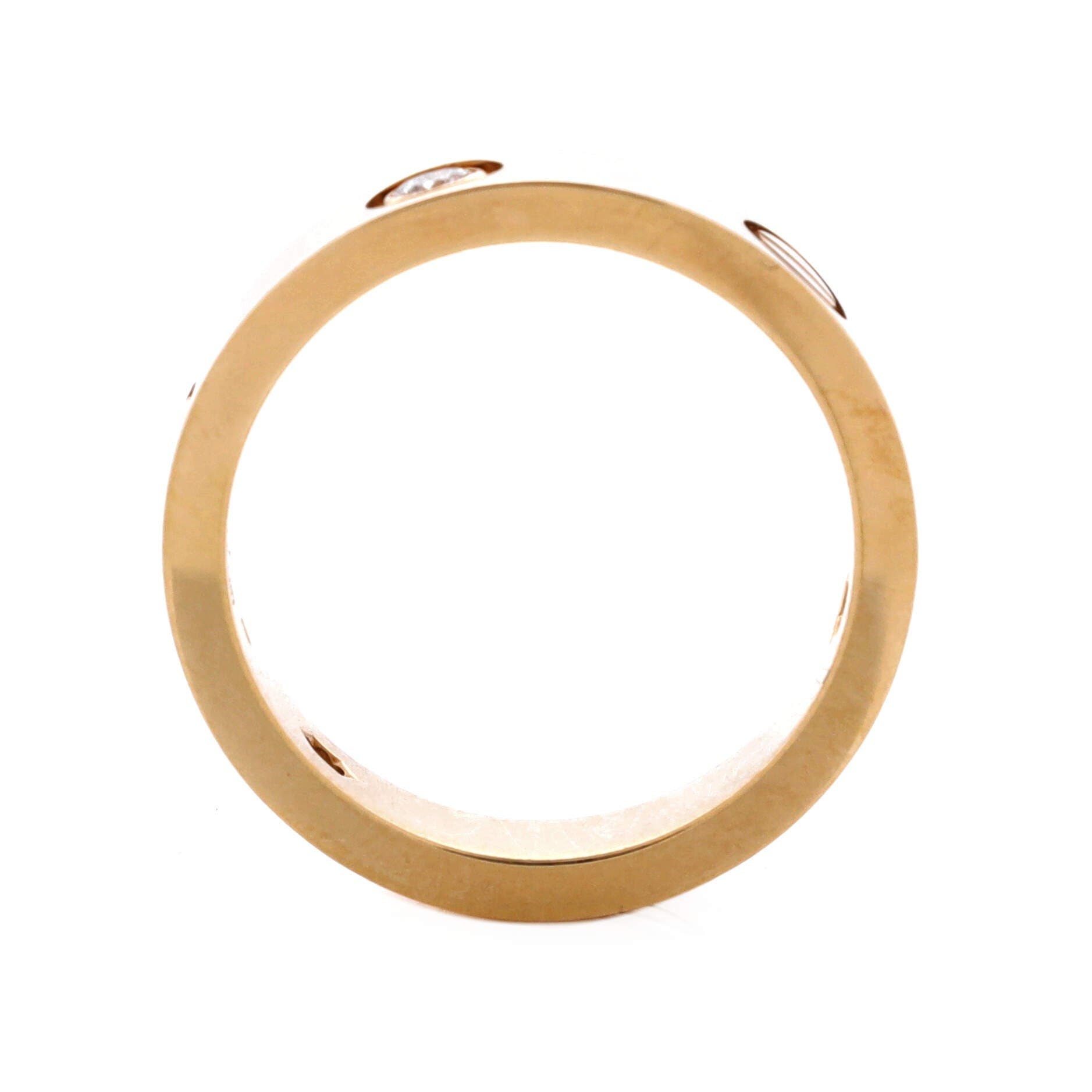 Love 3 Diamonds Band Ring 18K Yellow Gold with Diamonds, Alternate, color, Metallic Gold