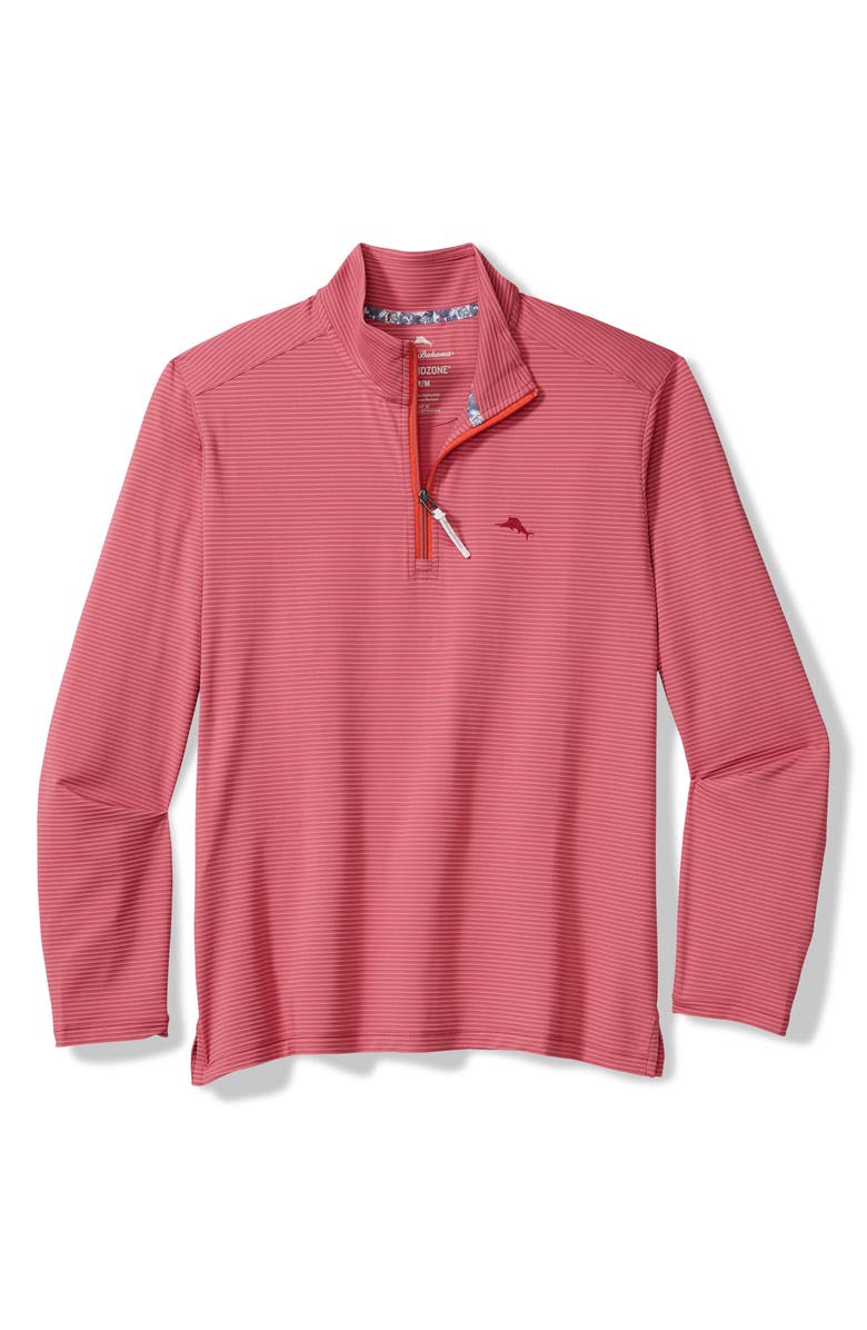 Tommy Bahama Costa Wave IslandZone<sup>®</sup> Seersucker Half Zip Pullover, Main, color, Wild Geranium