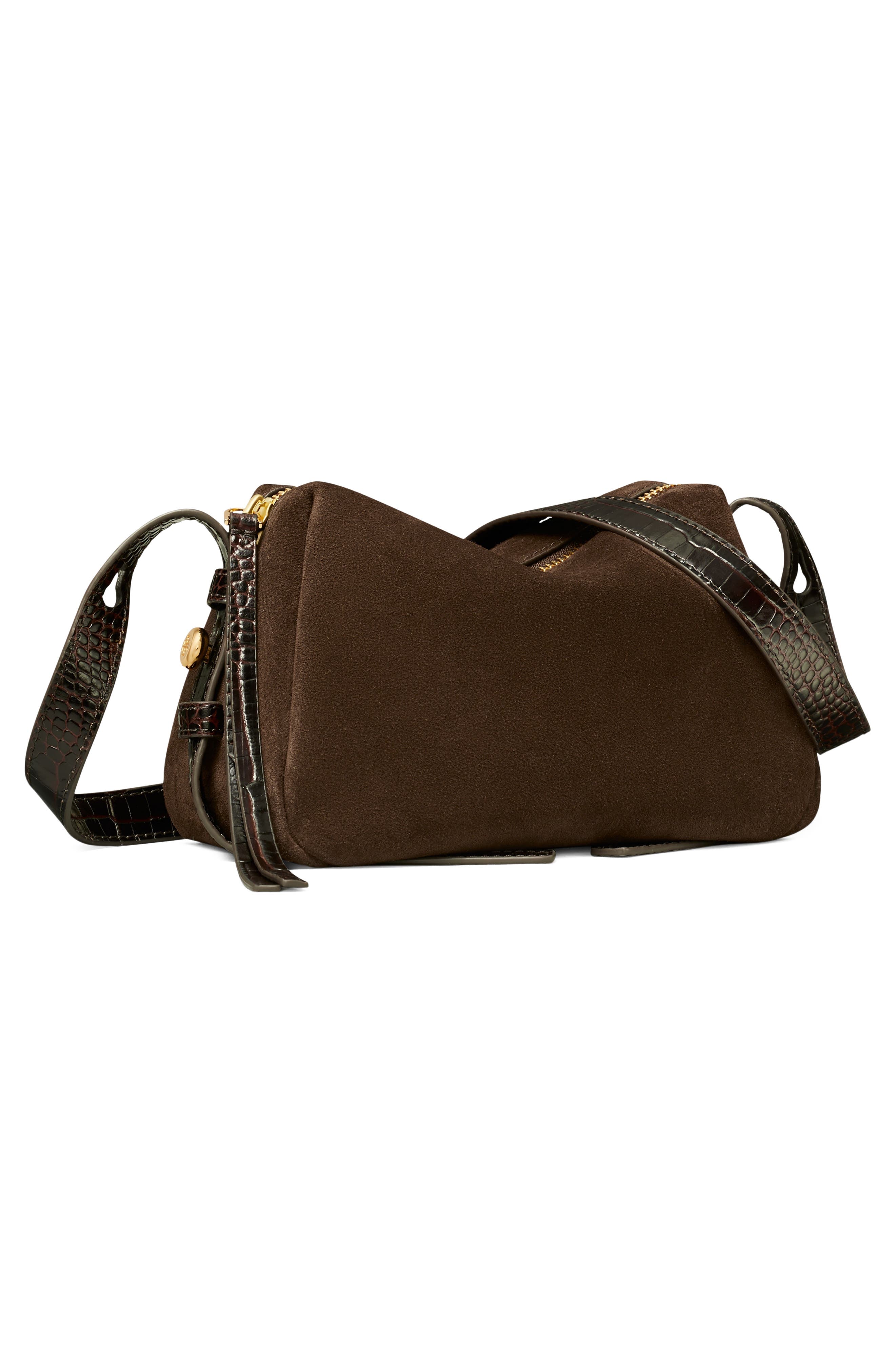 Romy Suede Crossbody Bag, Alternate, color, DARK COCOA