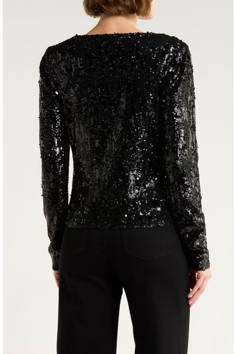 Nicole Long Sleeve Sequin Top, Alternate, color, BLACK SEQUINS